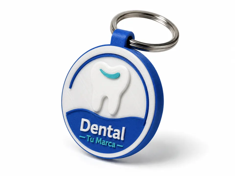 Llavero 3D temático para una clínica dental